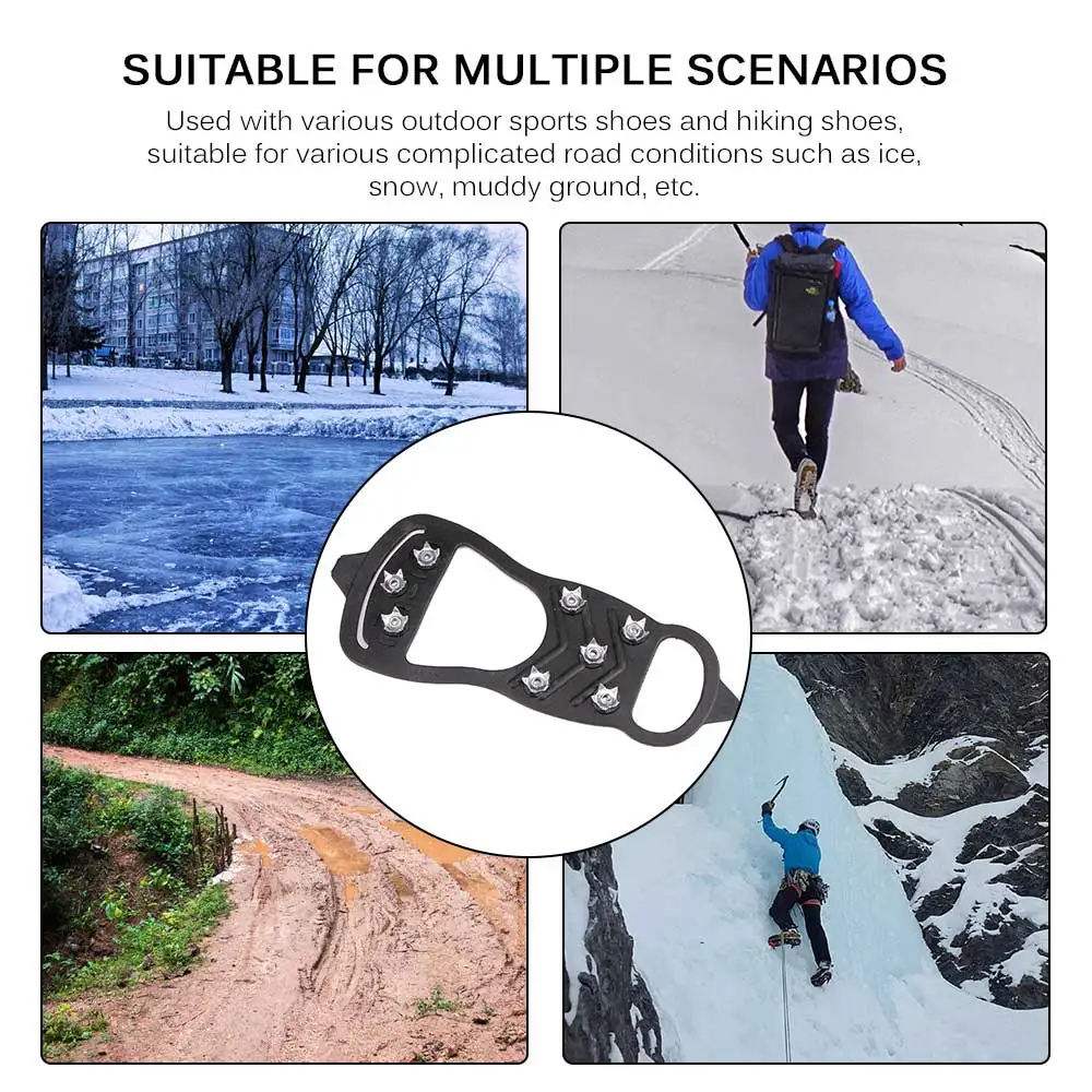 

8 Teeth Climbing Crampons Ice Shoe Crampons For Outdoor Walk Ice Fishing Snow Shoes Antiskid Shoes Manganese Steel Shoe Covers