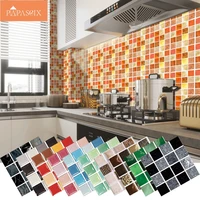 10pcsbag creative waterproof tile stickers self adhesive waterproof wall sticker for bathroom kitchen home sticker 10x10cm