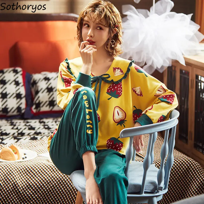 Пижамный комплект Женский в японском стиле с принтом героев мультфильмов |