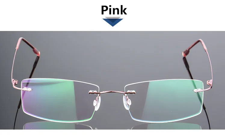 C4 Pink Титановый сплав оправа для очков мужские ультралегкие квадратные с диоптрией Близорукость Оптические ультралегкие очки без оправы унисекс очки Rx Able - Цвет оправы: C4 Pink