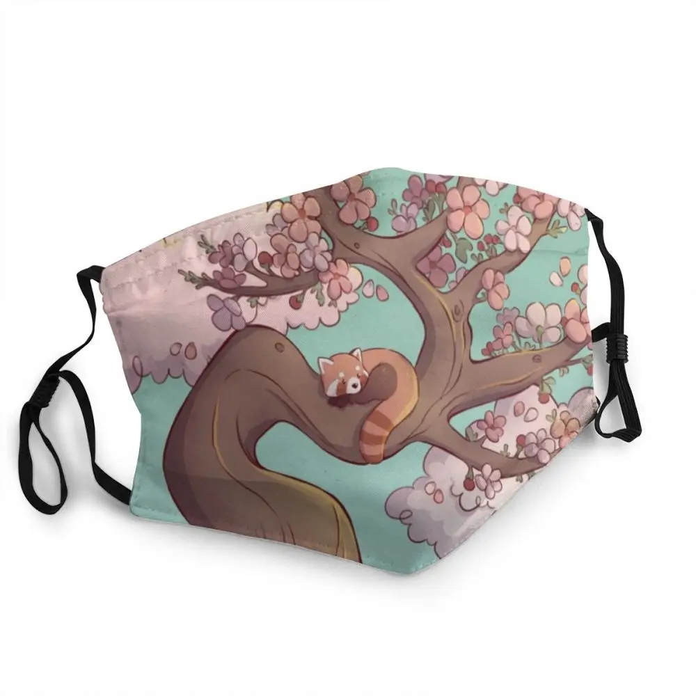 

Mask Red Panda Red Panda Cute Animal Creature Japan Cherry Blossom Tree Pink Blue Teal Sweet Pastel Kawaii Mask