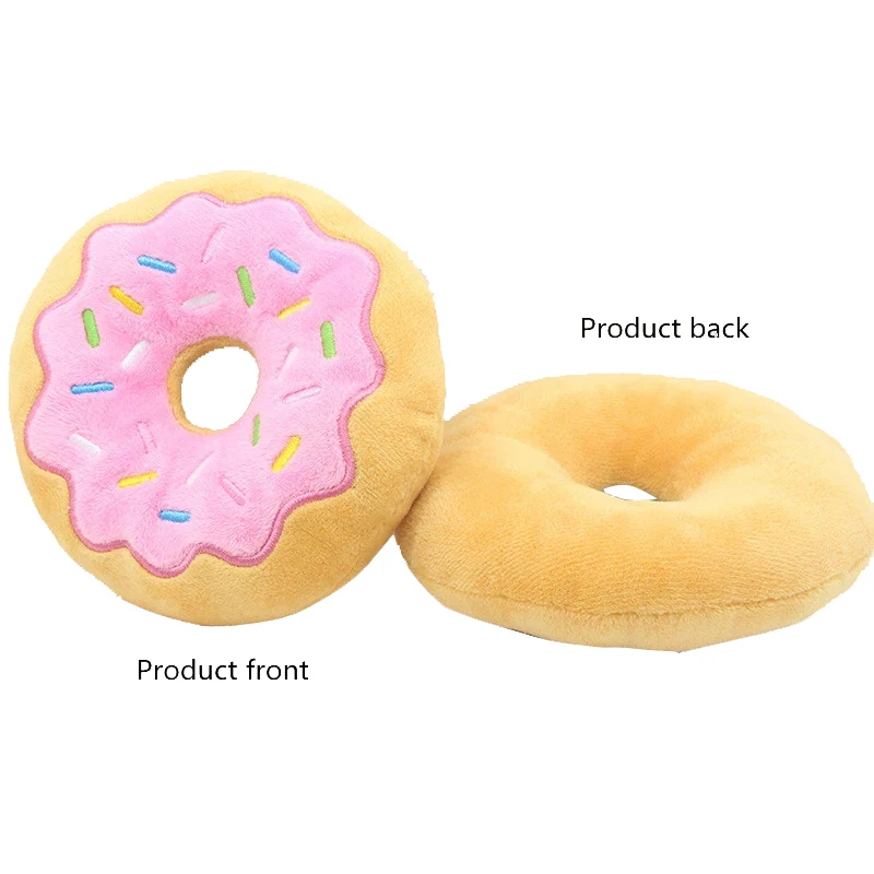 

2021 NEW Pets Dog Donut Plush Squeaky Toy Funny Sound Interactive Toys for Small Medium Dogs Accessories Supplies