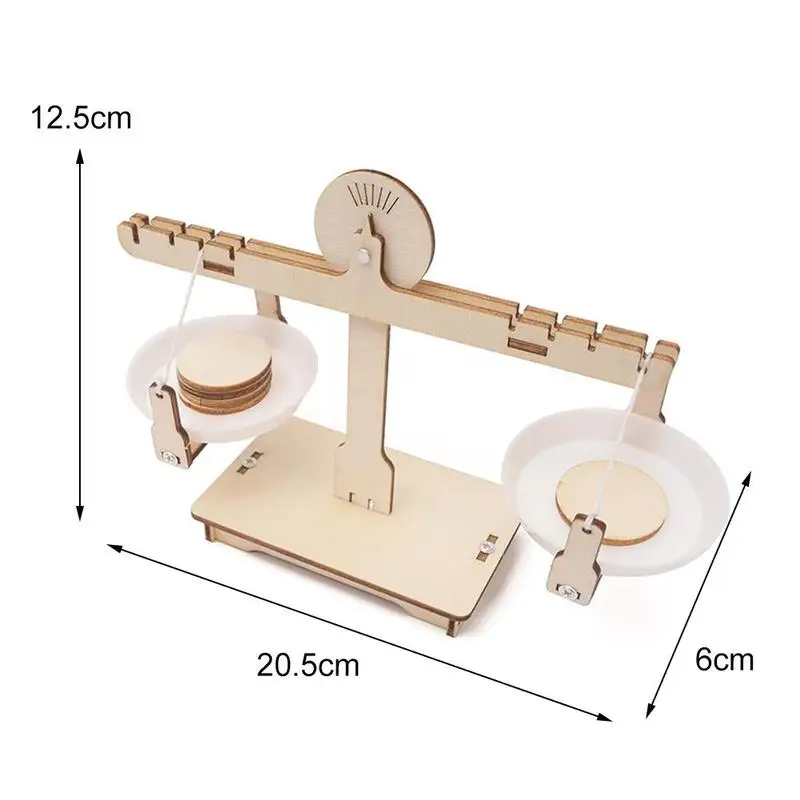 

DIY Montessori Educational Wooden Balancing Scale Self-assembled Model Toy Math Learning Sbubtract Model Kits 6x2.05x12.5cm