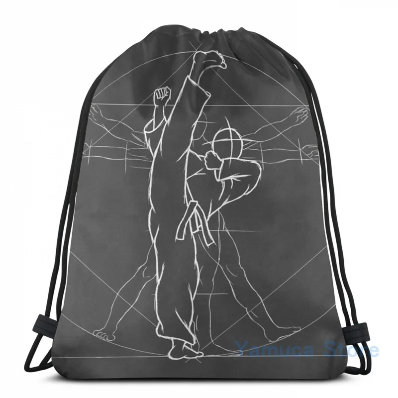 Funny Graphic print Tae Kwon Do Roundhouse Kick Vitruvian Man USB Charge Backpack men School bags Women bag Travel laptop | Багаж и сумки