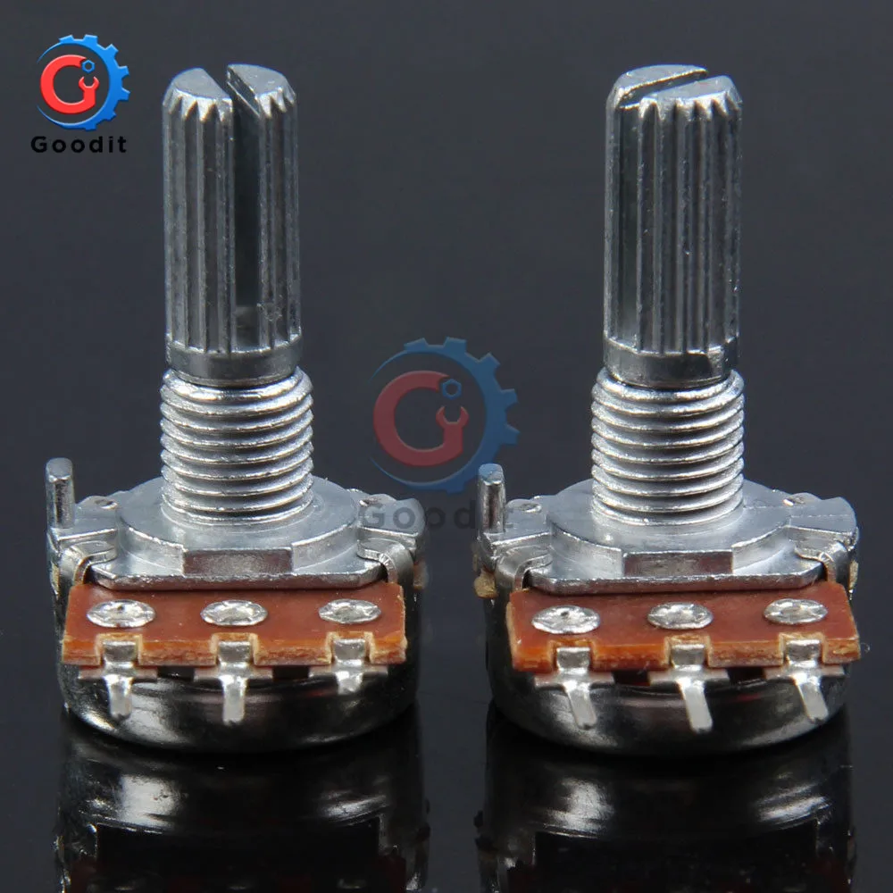 Potentiometer Resistor 1K 10K 20K 50K 100K 500K Ohm 3 Pin Linear Taper Rotary for Arduino 5 PCS/Lot | Инструменты
