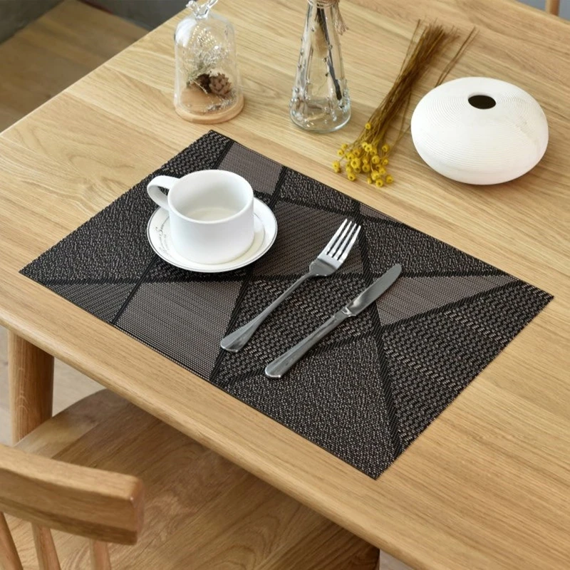 

4Pcs/Lot PVC Placemat Insulation Waterproof Table Mat European Placemat Coaster Bowl Pad Dinner Plate Pad Tableware Pad Mats