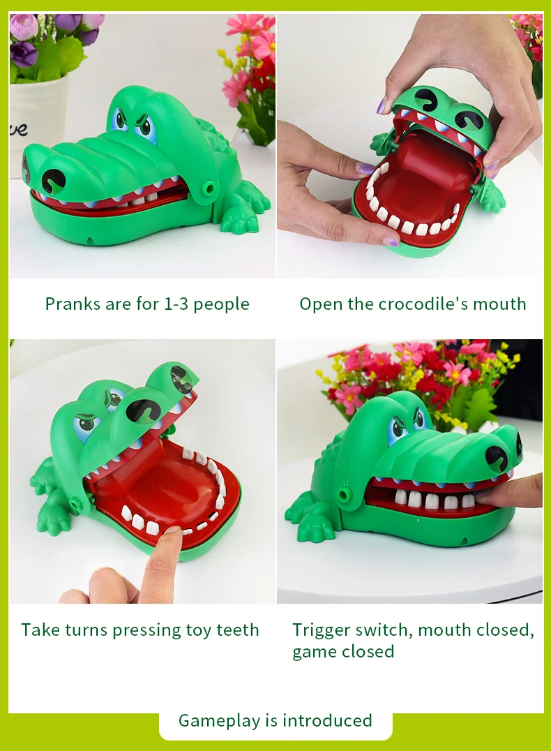 Lis gran boca de cocodrilo dentista mordedura dedo juego divertido juguete regalo, divertido juguete de los cigarrillos Novetly