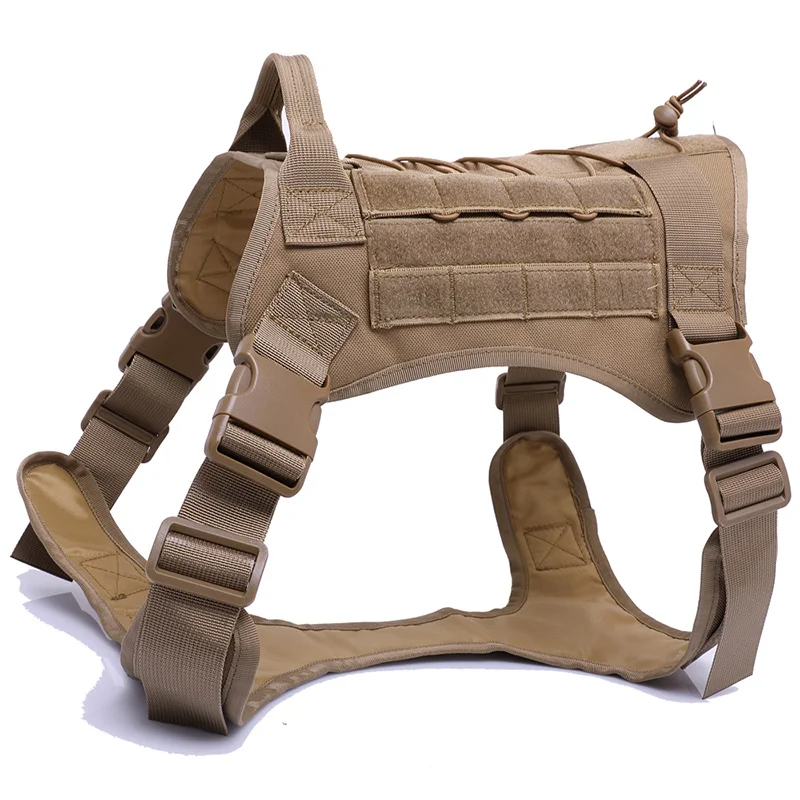 brown harness 1000D нейлоновый ошейник для собак военный тактический поводок для собак K9 рабочий ошейник для собак Жилет для средних и больших собак - Цвет: brown harness
