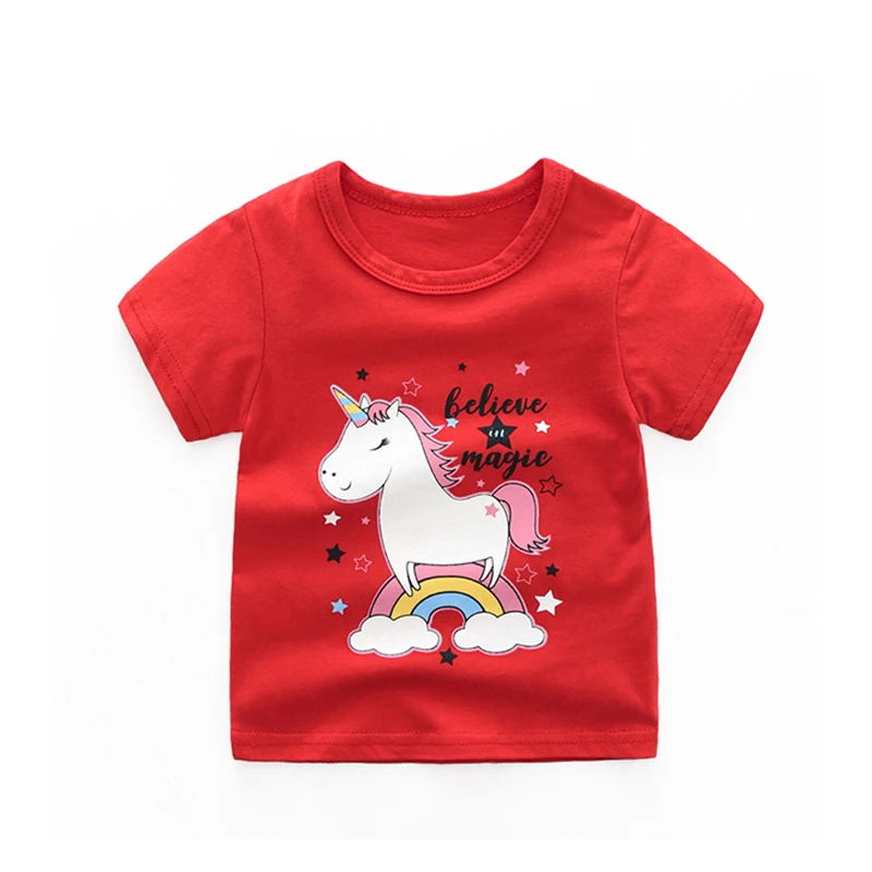 

Kids Girls Summer T-Shirt Cartoon Print Children Baby Girls Cotton Tops Clothing