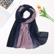 Mode Gradiënt Bubble Chiffon Instant Hijab Vrouwen Hoge Kwaliteit Ombre Strand Cover-Up Shawl Wrap Neck Stole Moslim Caps 180*70Cm