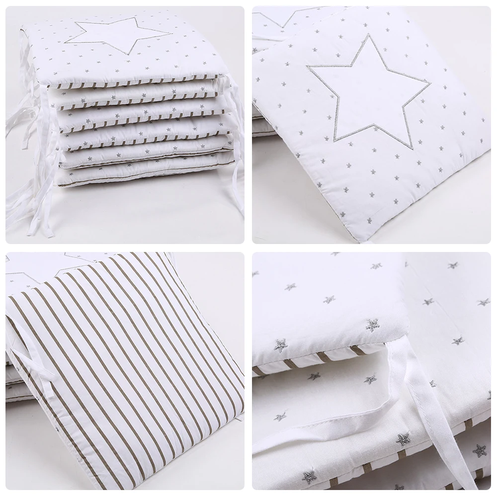 

Baby Bumper 6Pcs Baby Bed Protector Cute Animal Star Pattern Kids Bedding Soft Cushion Infant Cot Newborn Baby Crib Bumper