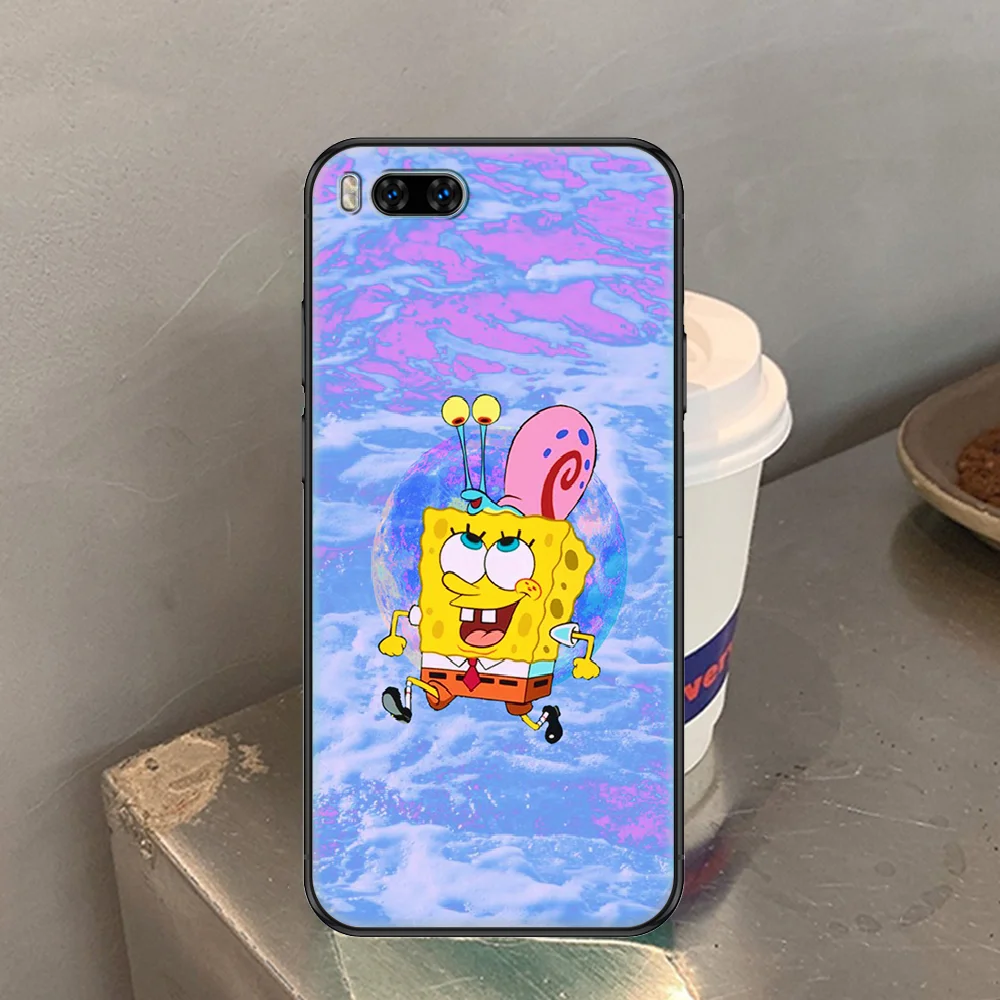 

Cute Sponge Cartoon Spongebobs Phone case For Xiaomi Mi Max Note 3 A2 A3 8 9 9T 10 Lite Pro Ultra black soft prime luxury back