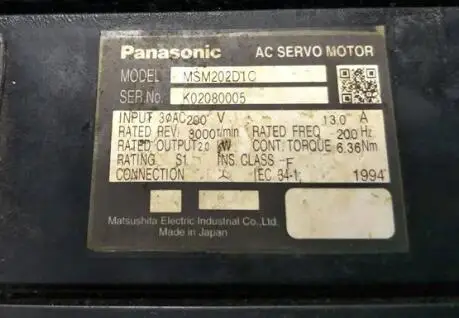 

MSM202D1C , servo motor ; used one, 85 % appearance new ; 3 months warranty , freely shipping