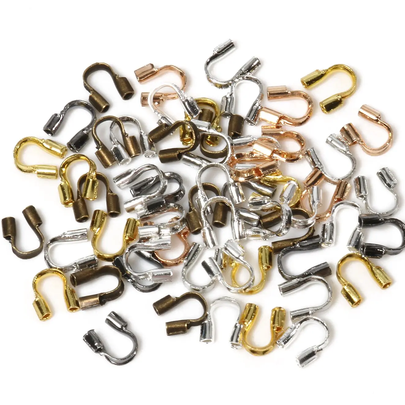 500pcs 4.5x4mm Wire Protectors Wire Guard Guardian Protectors loops U Shape Accessories Clasps Connector For Jewelry Making DIY
