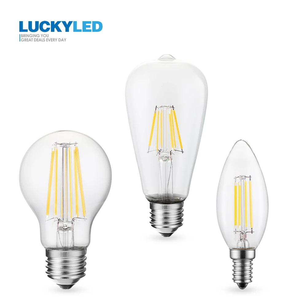 Светодиодная лампа E27 с регулируемой яркостью 220V 240V 2W 4W 6W 8W Ретро E14 светодиодный светильник лампы накаливания Эдисона лампа A60 ST64 Винтаж C35 Свеча светильник