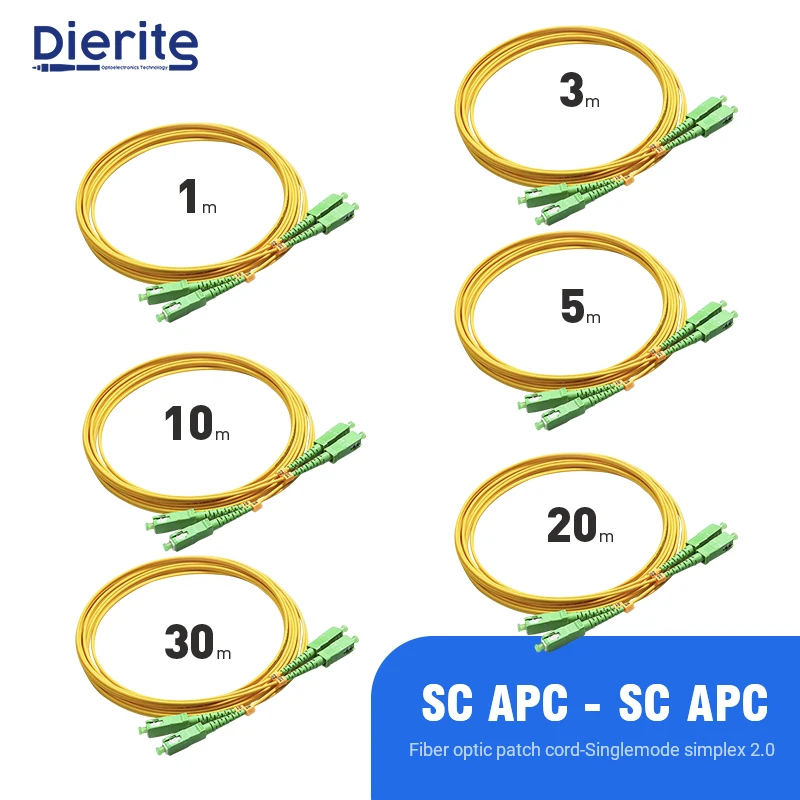 

SC APC to SC APC Singlemode Duplex PVC Fiber Optic Patch Cord 2.0mm 9/125um FTTH Fiber Patch Cord Optical Jumper 3m 10m 30m
