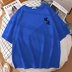 Мужская футболка с принтом китайских иероглифов, черная Винтажная летняя футболка, Классическая мужская футболка в стиле ретро, Повседневная футболка, 2021