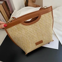 high quality ladies casual straw woven handbag 2021 new summer vegetable basket female bag net red one shoulder messenger bag