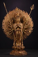22tibet temple old bronze lacquer cinnabar avalokitesvara guanyin bodhisattva statue quasi tifomu enshrine the buddha
