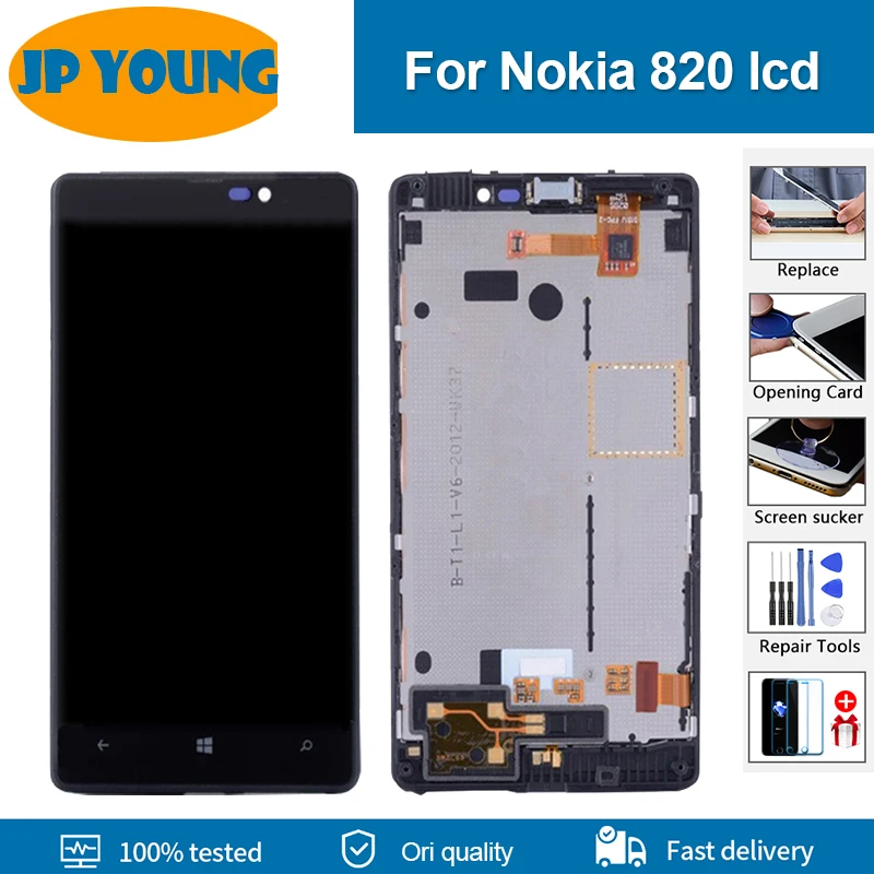 

4.3" IPS For Microsoft Nokia Lumia 820 N820 LCD Display Touch Screen Digitizer Replacement with Frame Assembly For Nokia 820 LCD