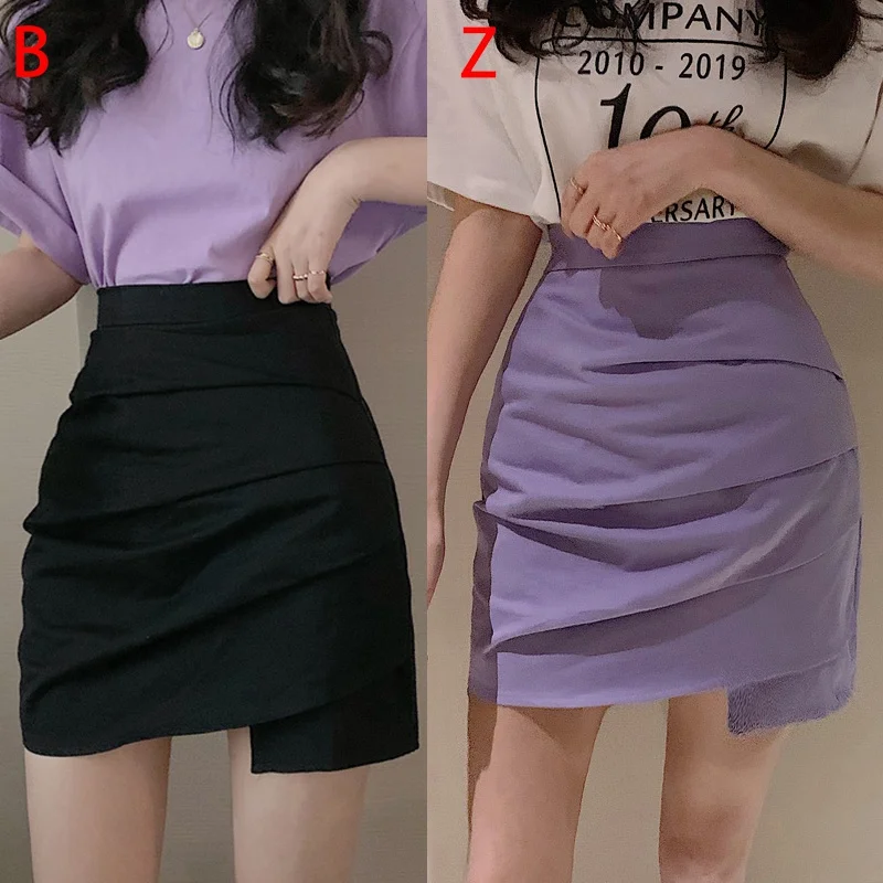 

High Waist A Word Bag Hip Short Skirt Women Summer Irregular Retro Skirt