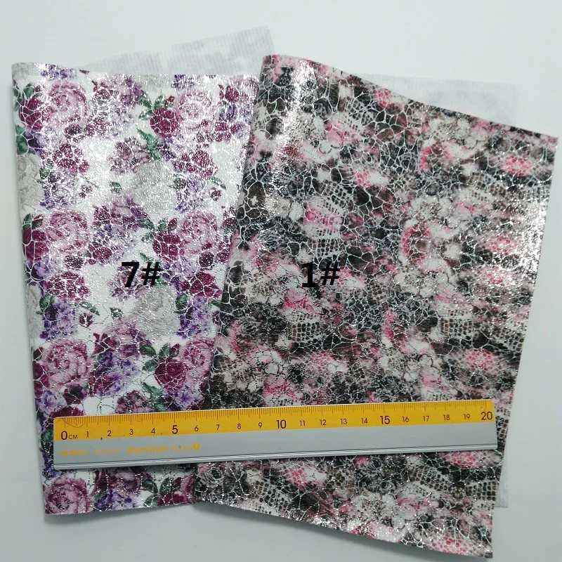 1 шт. 21 х29 см синтетический Letaher Cuero принт цветы кожа для изготовления бантов