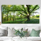 Плакаты и принты с изображением зеленого леса и пейзажа, Картина на холсте, гигантские деревья, картины для гостиной, украшение для дома, без рамки