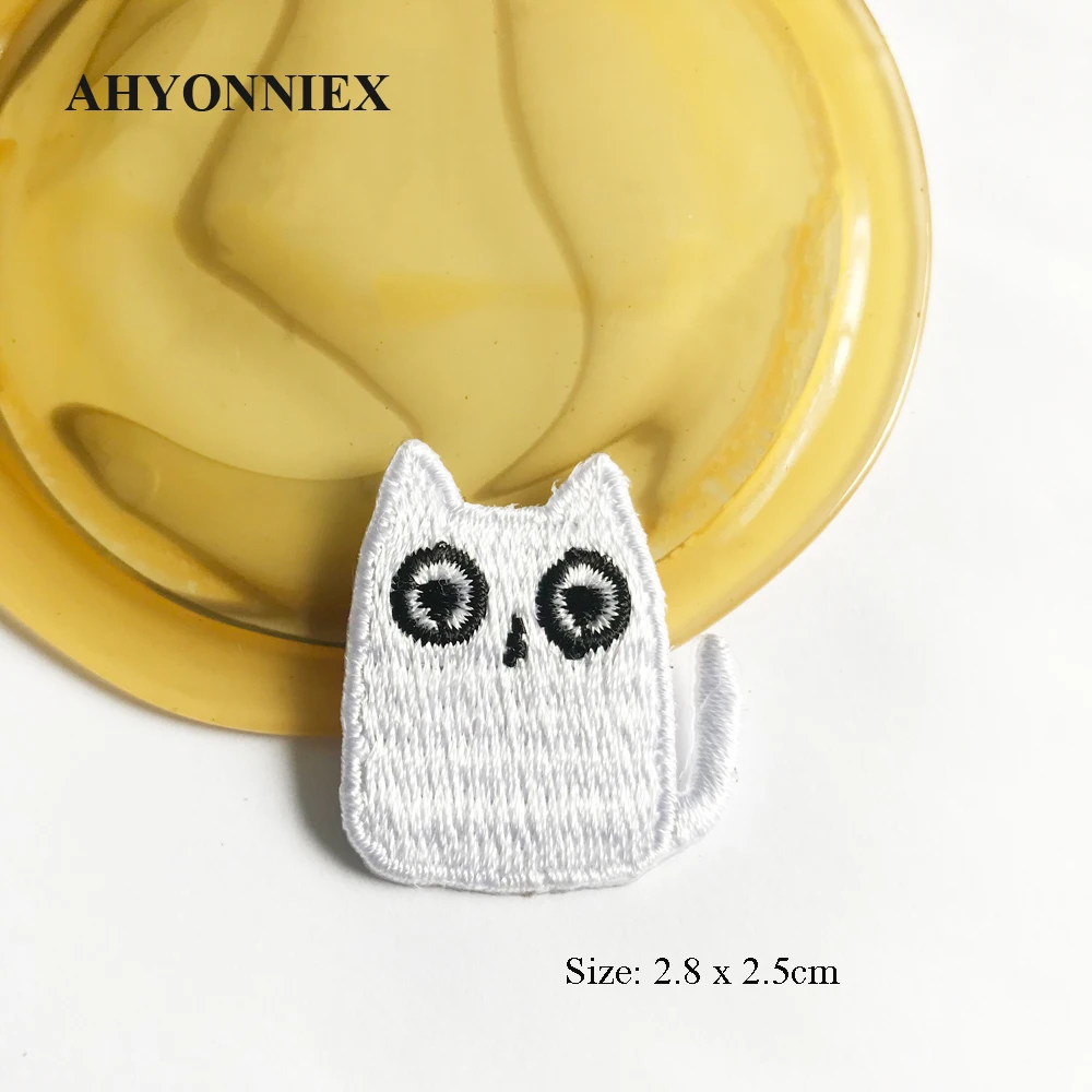 AHYONNIEX 1 шт. вышитые мини котенок кошка патчи Одежда Сумки DIY Аппликация Вышивка