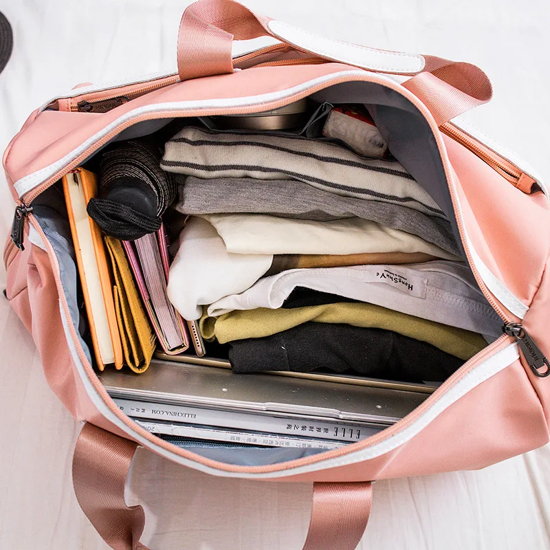 Women Travel Duffle Bags Weekend Overnight Short Trip Carry Clothes Storage Handbag Nylon Pouch Light Weight Luggage Accessories