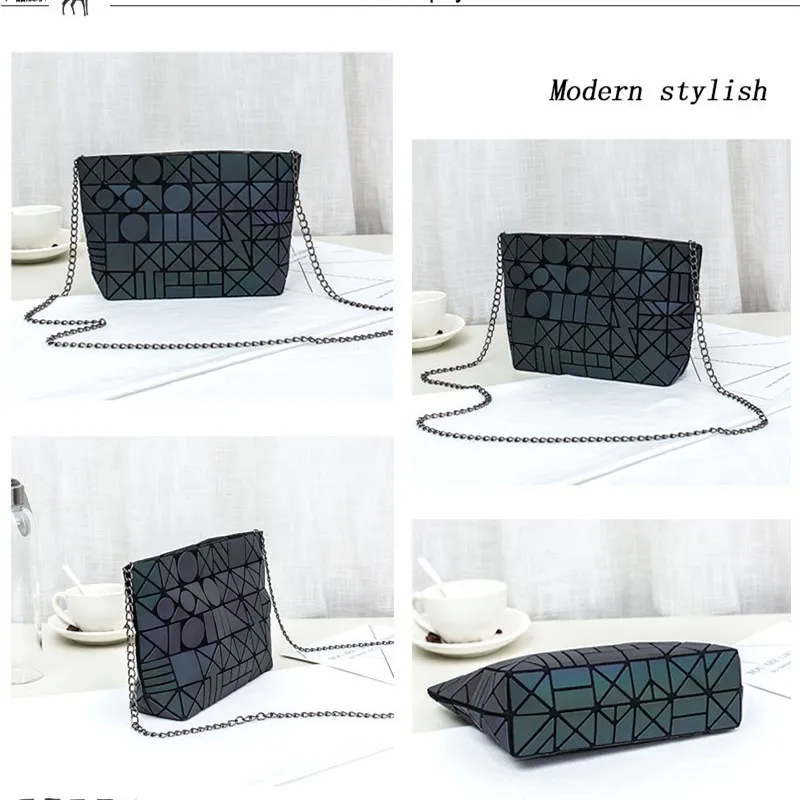 

Fashion Party Womens Handbags Luminous discoloration Purse Shoulder Bags PU Rhombus Crossbody Bags Female Messenger Bags Bolsa