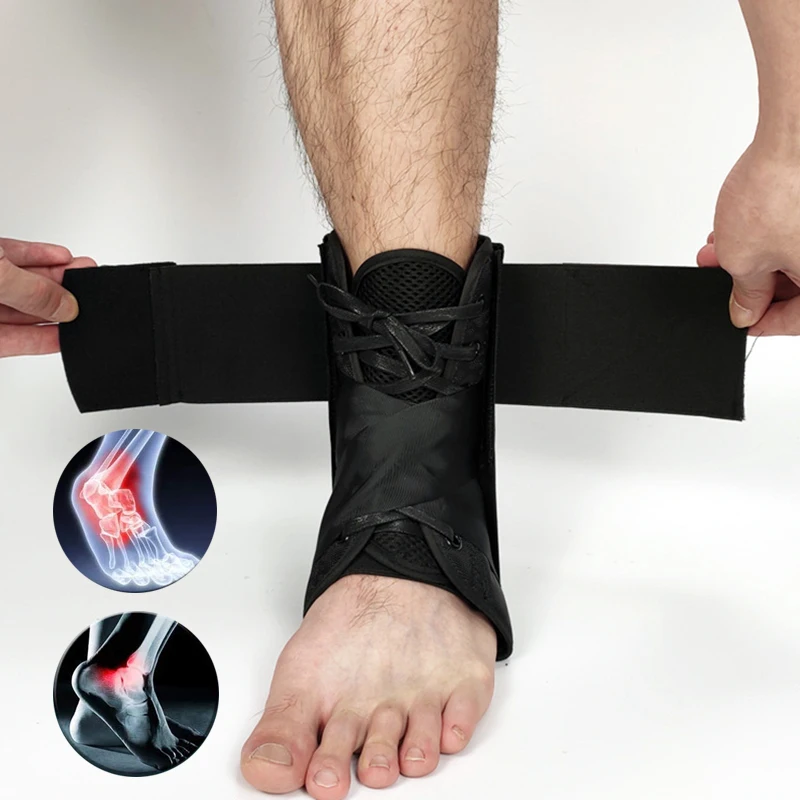 

Спортивный бандаж для лодыжки на шнуровке, регулируемая поддержка, защита для ног, бандаж для фитнеса бега баскетбола, восстановление травм, повязка на лодыжку