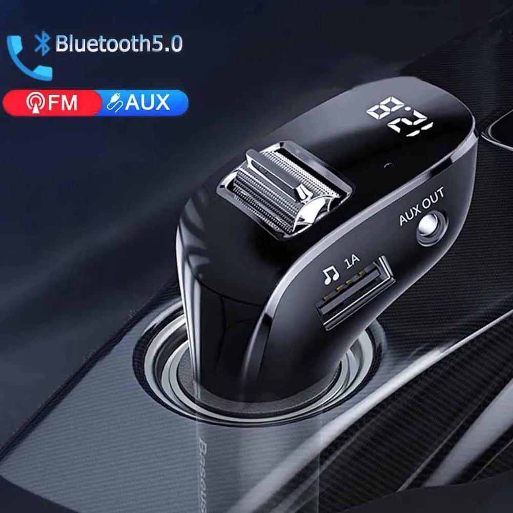 

Eshowee Car FM Transmitter Bluetooth 5.0 AUX Handsfree Wireless Car Kit Dual USB Car Charger Auto Radio FM Modulator MP3