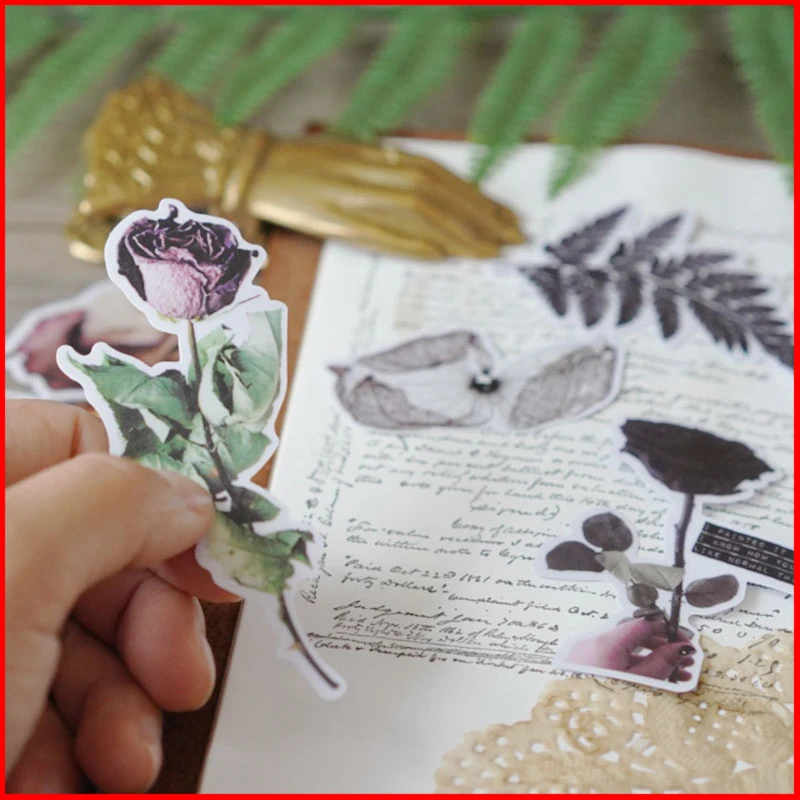 Сушеные цветы оставляют винтажный персонализированный альбом для стикеров