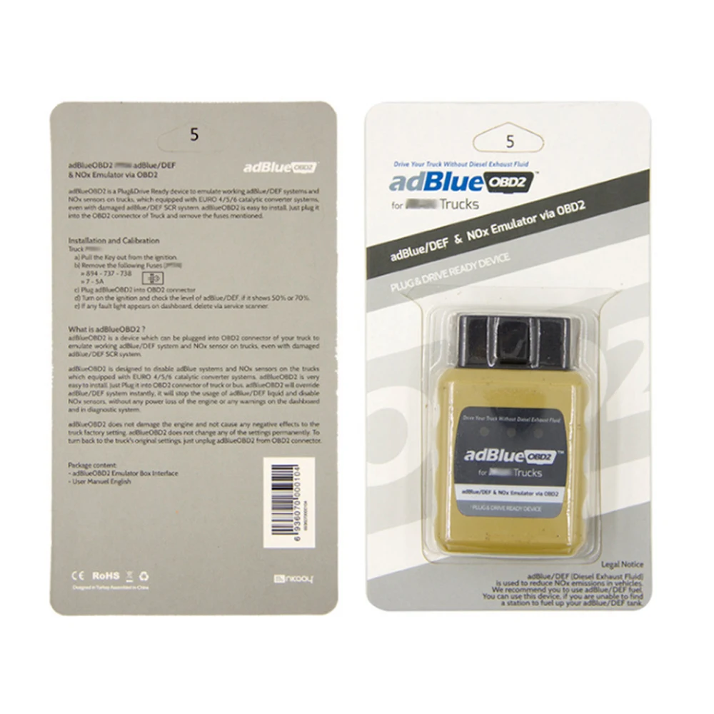 Эмулятор AdblueOBD2 AdBlue для FORD/DAF/IVECO/MAN/Volvo/Renault/Benz Trucks устройство подключения и привода