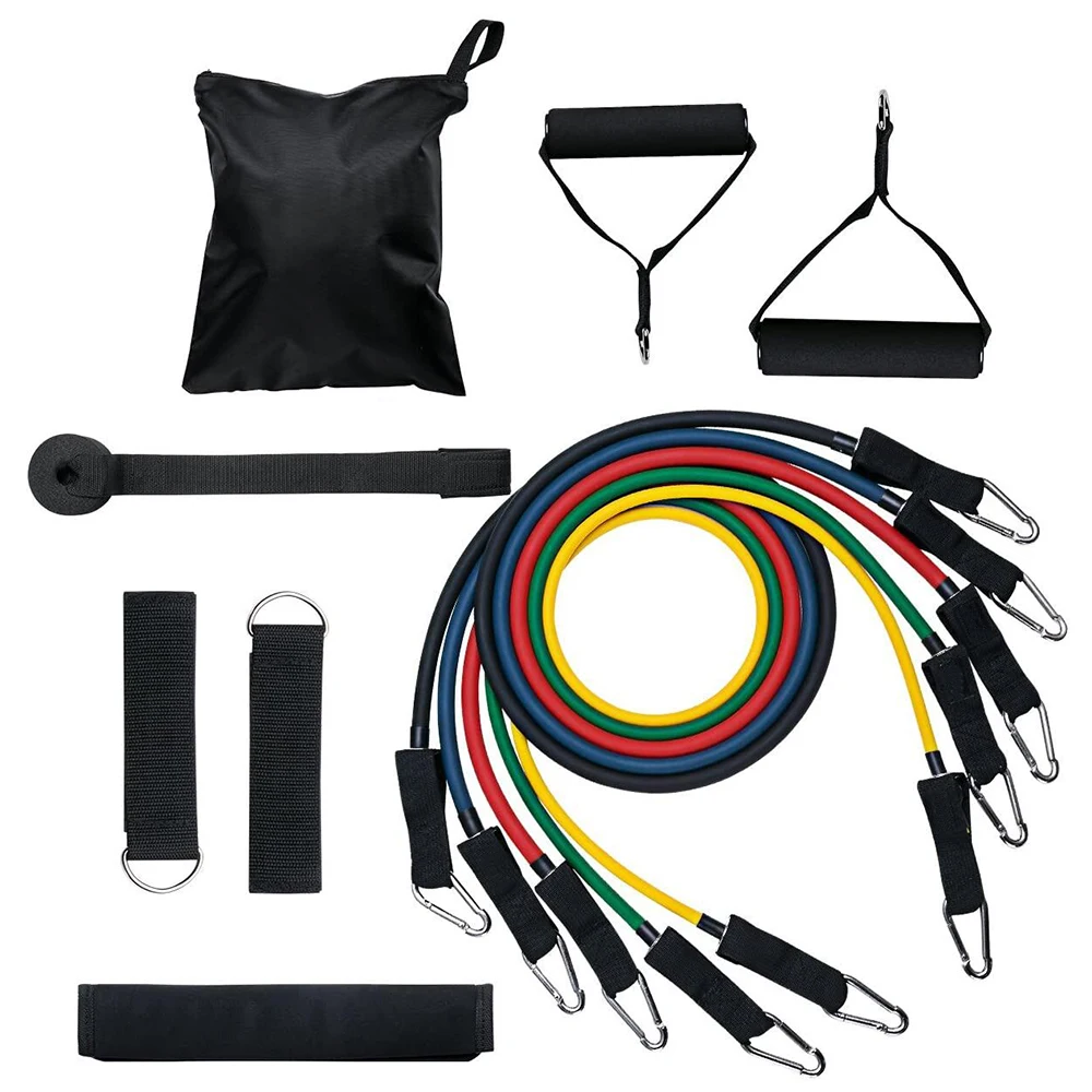 Набор эспандеров (11 шт.) тренировочные ленты с анкерными ручками ремешок на