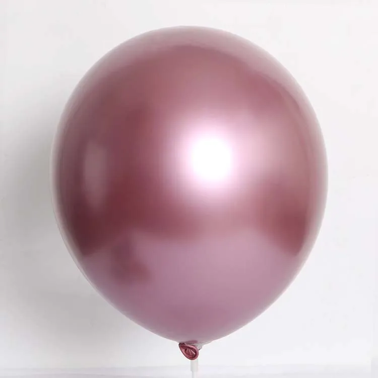 Rose red 10 шт. металлический латексный блестящий шар золотой шар для дня рождения, вечеринки, свадьбы, украшения для детского душа, вечерние украшения - Цвет: Rose red