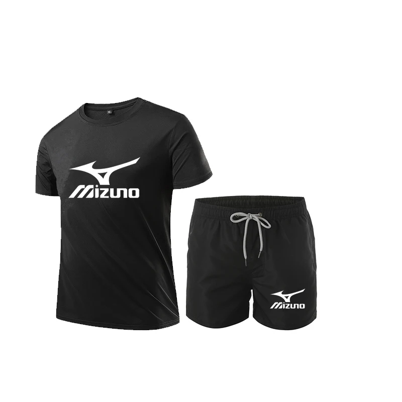 

New summer fashion men's suit high-quality cotton T-shirt + sports shorts suit running sportswear football clothing beach pants