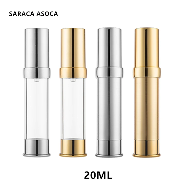 

40pcs/lot 20ml Empty Airless pump plastic Bottles Vacuum Pressure Emulsion Bottle With Lotion Pump Cosmetic packaging bottling