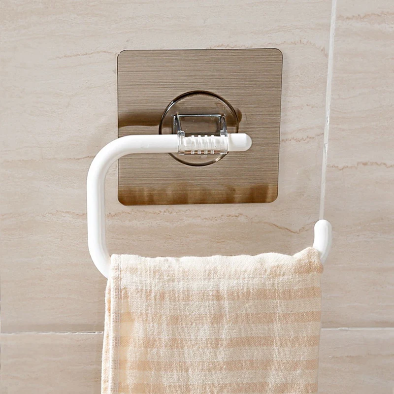 

2 Pcs Toilet Paper Holder Wall-Mounted Holder Punch Free, White & Silver