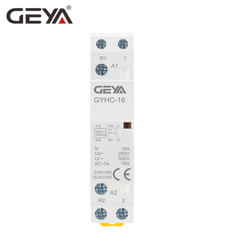 2P 16A 1NO1NC 220V GEYA 2P 16A 1NO1NC& 2NO& 2NC бытовой AC модульный контактор 220 в 230 В автоматический контактор на din-рейке - Цвет: 2P 16A 1NO1NC 220V