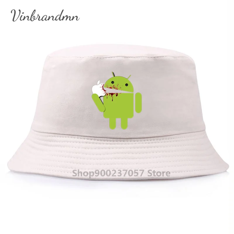 Хит продаж брендовая забавная шляпа-Панама с Android едящим яблоком модная летняя