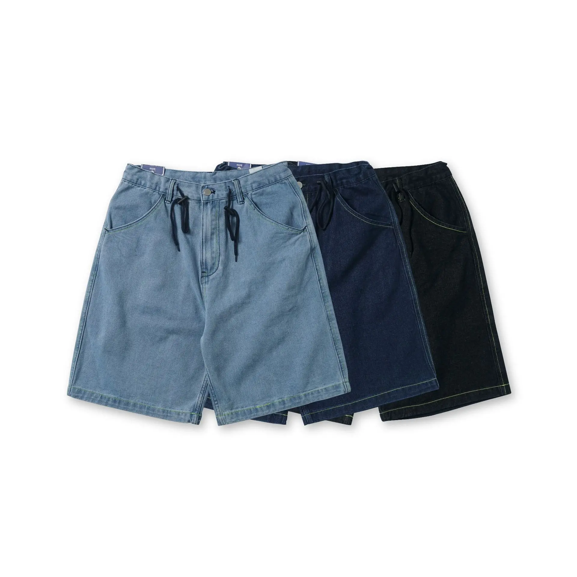 

2021 spring and summer new fashion street basic men's pants loose and versatile wash denim shorts 342