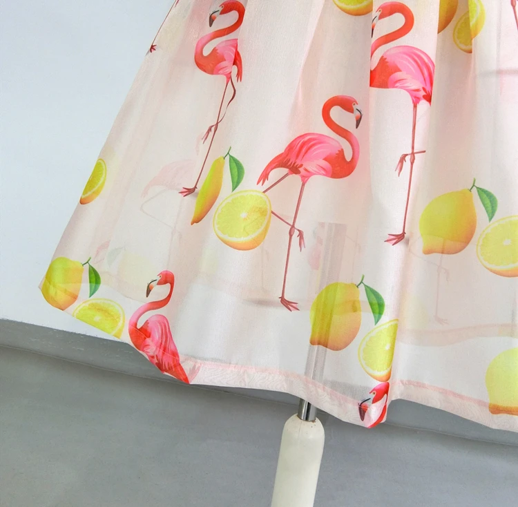 Милые юбки из органзы Женская летняя элегантная юбка с высокой талией и принтом