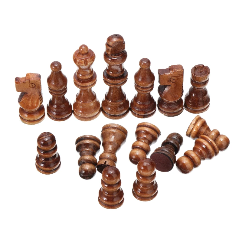Wooden International Chess Set 32 Pieces Board Game Chessmen Collection Portable Travel Games | Спорт и развлечения