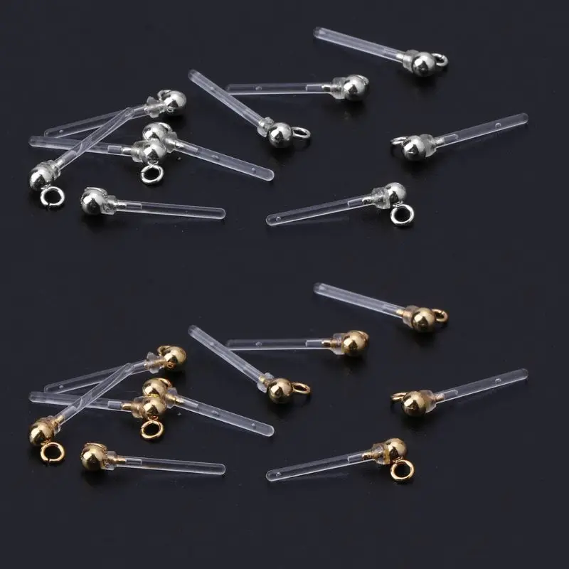 

10Pcs Allergy-Free Resin Clear Earring Converter Jewelry Making for Pierced Ears
