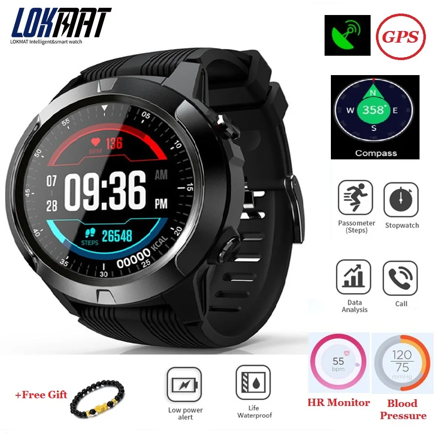 

Смарт-часы LOKMAT TK04 с GPS, пульсометром и тонометром