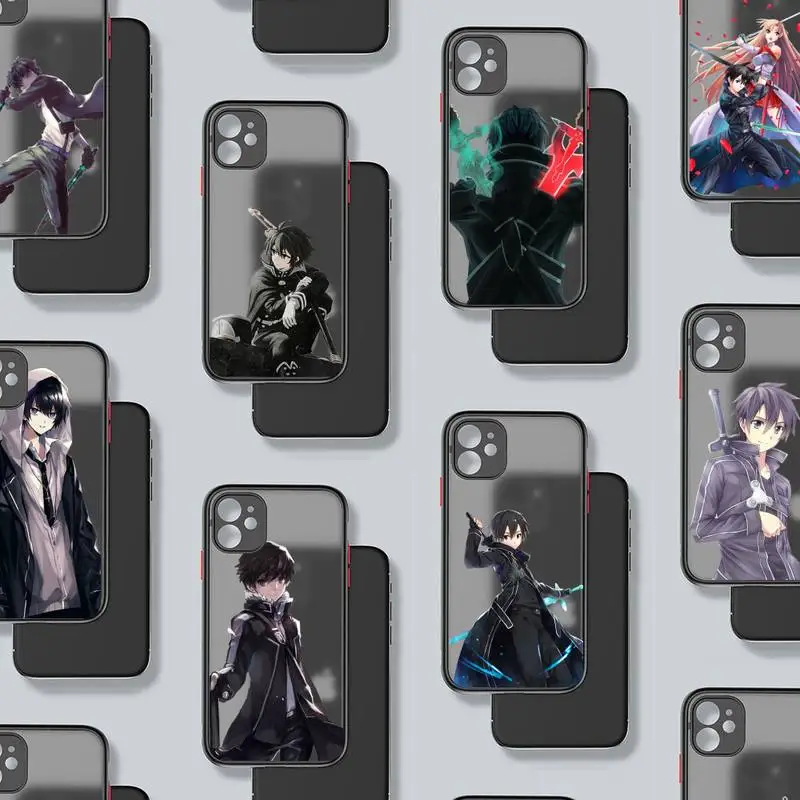 

Sword Art Online SAO Phone Case black matte transparent For iPhone 7 8 x xs xr 11 12 pro plus mini max Clear Funda