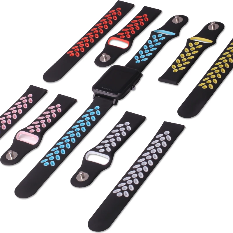 BOORUI Amazfit Bip ремешок для часов 20 мм для Xiaomi Huami Amazfit Bip силиконовый мягкий браслет correa Amazfit Bip Замена