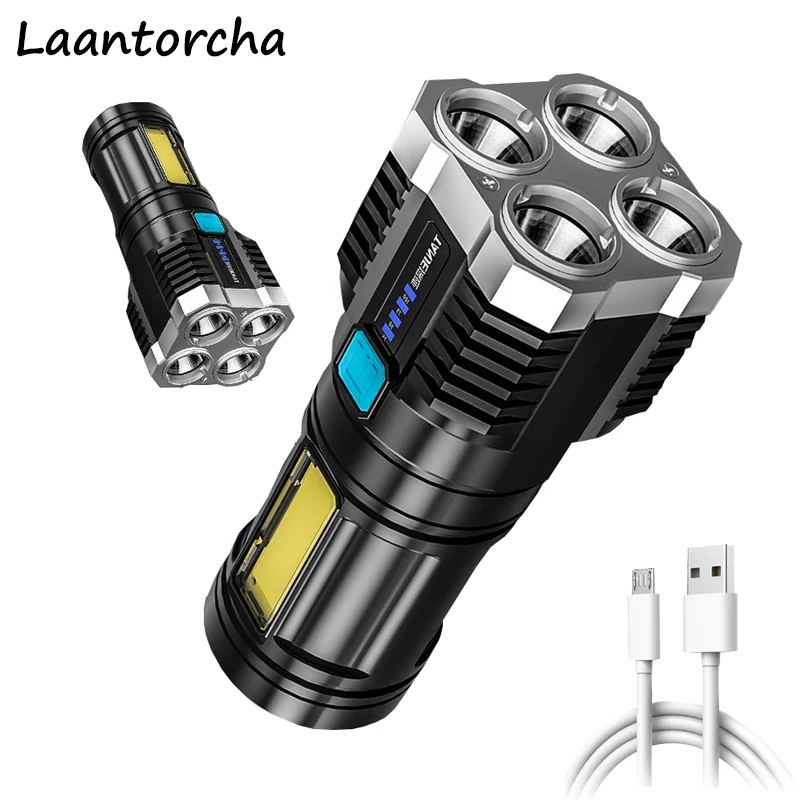 

High power led flashlights ultra bright torch Rechargeable Small Xenon Outdoor Long-range Flashlight 4Switch Mode Led flashlight