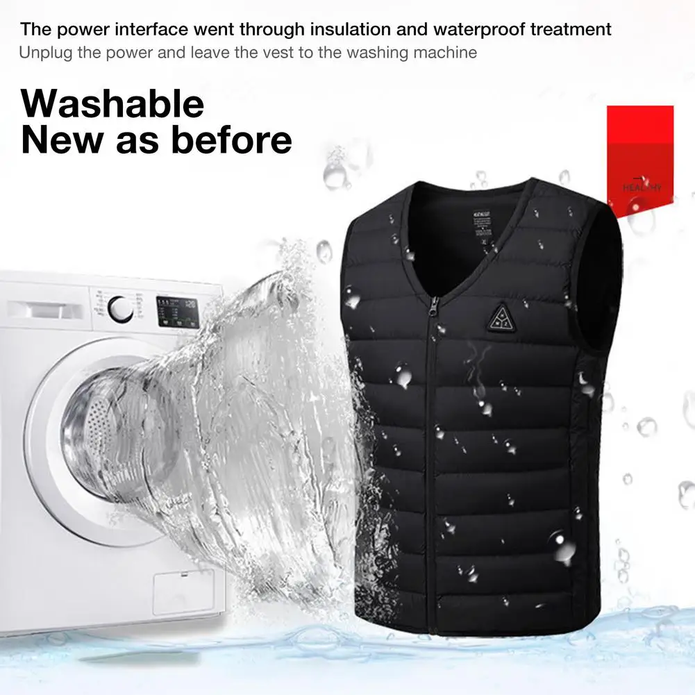 

Electric Heated Vest Lightweight V Neck Warm Smart Infrared Heating Cloth Couple Jacket For Winter Outdoor Activities